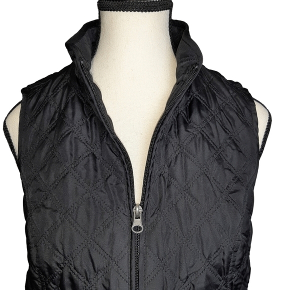 Vest Quilted Pockets Zipper Closure Black Color Size XSP CROFT & BARROW - Picture 3 of 10